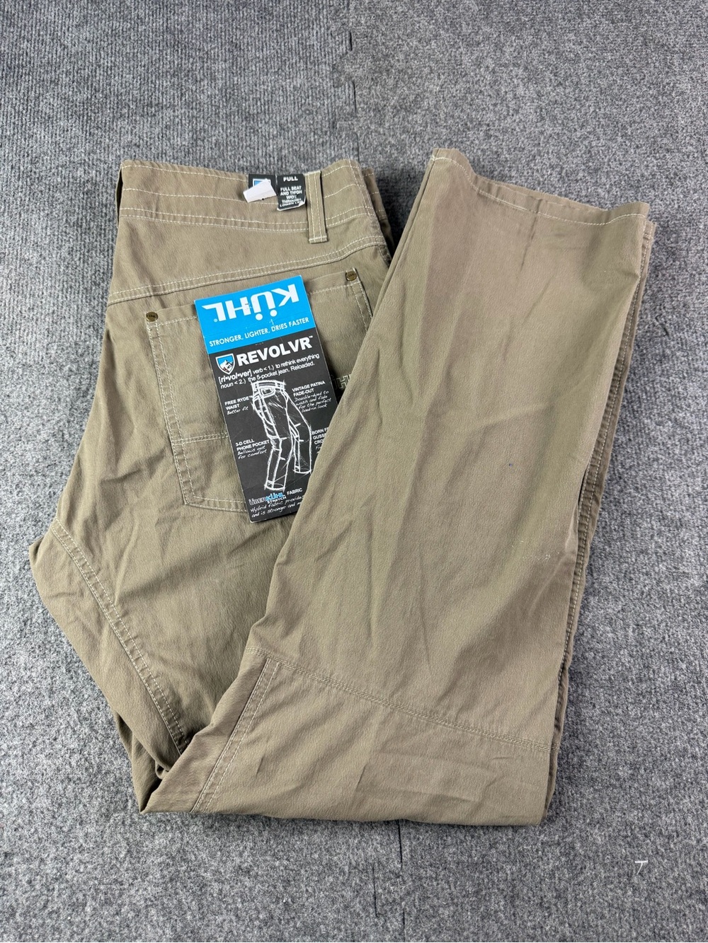 Kuhl Revolvr Full SEAT And Thigh Wide Thru Lower Leg Men Hiking Pants Size 34x32